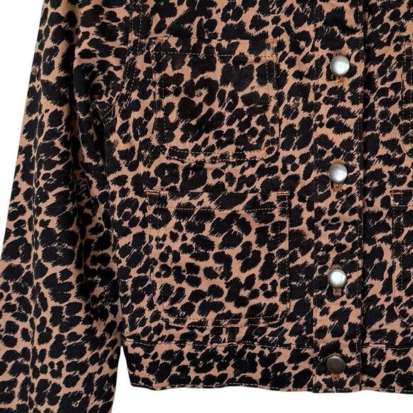 Anthropologie Cora Patch Pocket Jacket Maeve Leopard Animal Print Size XS Blazer - Picture 8 of 14